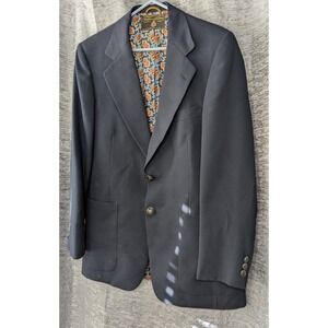 Couture Collection Men's Dress Coat Navy Blue Long Sleeve Vtg Unkn‎ Sz